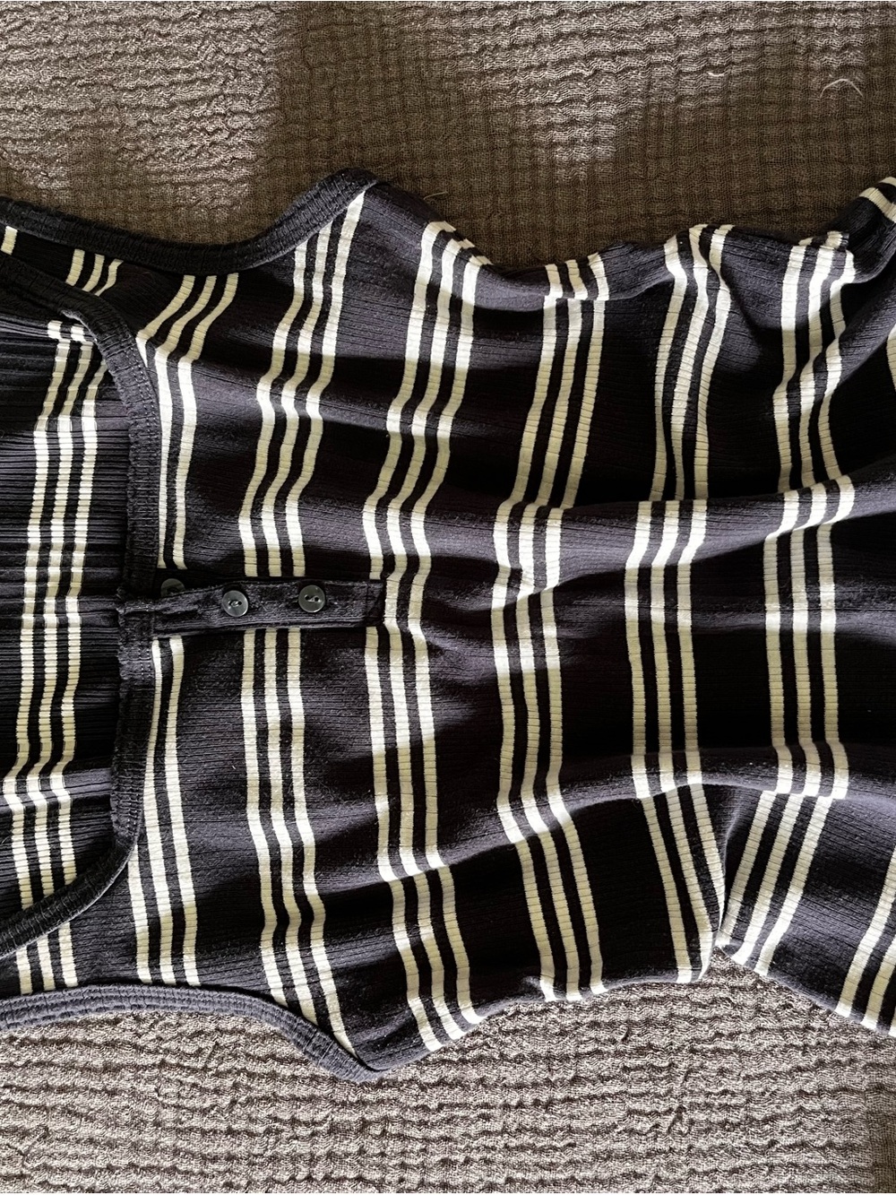 Universal Thread Black & Cream Striped Ribbed Mini Skirt